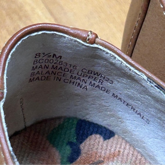 BOC Tan Leather Flats with Strap and Rounded Toe - Picture 8 of 9